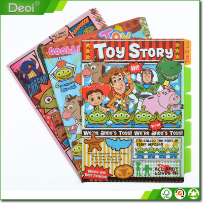 Toy Story Colorful graffiti style cover L shape plastic 5 in folder for School Office Stationery File/Test Paper/Contract