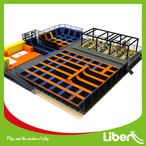 ASTM standarded commercial indoor large trampoline park with ninja courses