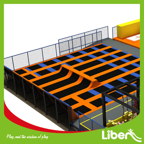 Large indoor commercial trampoline park for shopping mall