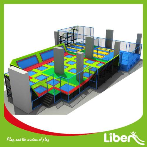 Big Amazing Trampoline Park with Basket Ring and Airbag
