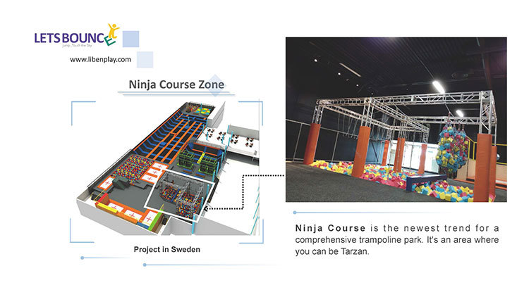 Trampoline park Ninja Course Zone