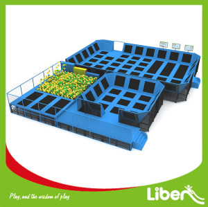 Sky Blue Color Hot Sell Indoor Trampoline Park Commercial