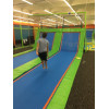 How to play the Olympic jump in a large trampoline park?