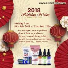 Neutriherbs Holiday Notice for Our Dearest Customers