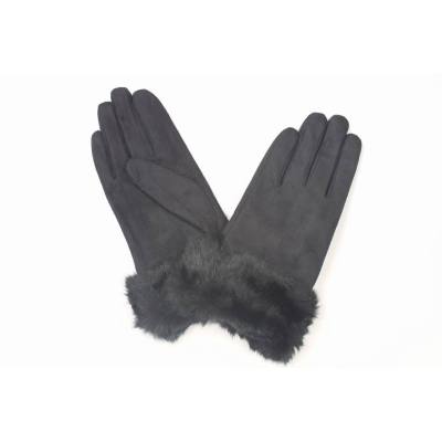 Gloves with  suede Artificial wool