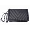 Chain decorated quilted cross body bag