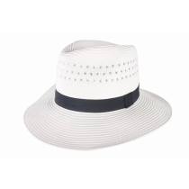 White hollow straw hat