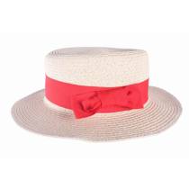 Red Butterfly Node Woven Straw hat