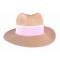 2 color Woven Straw paper with Pink Ribbon hat