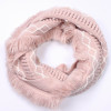 100% acrylic chunky warm pink  knit neckerchief snoop loop scarf for woman