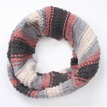 women's warm polychrome knitted acrylic  neckerchief snood