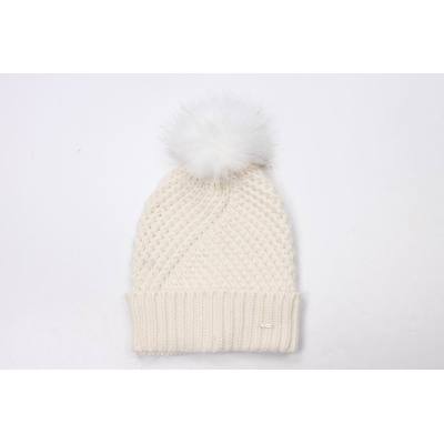 White acrylic knitted hat