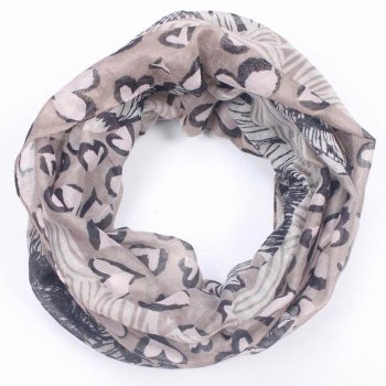 women's warm Woven print hearts with foil scarf