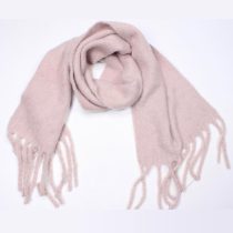 Tassel warm brush braided gray scarf
