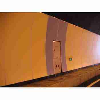Fiber cement board for tunnel wall system