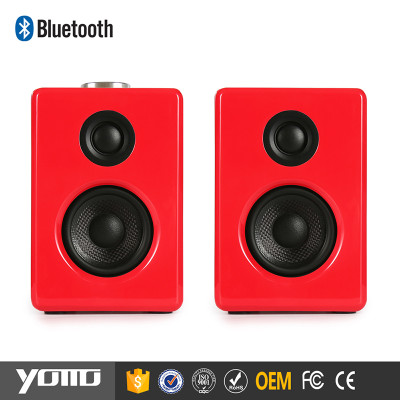 YOMMO 2016 Newest Wooden Multimedia 2.0 Bookshelf speaker for computer bluetooth wireless speaker