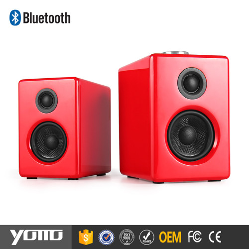 YOMMO 2016 Newest Wooden Multimedia 2.0 Bookshelf speaker for computer bluetooth wireless speaker