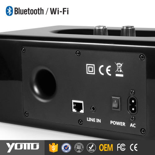 Yommo Bass Speaker Smart High Power Bluetooth Home Audio System-Black cabinet with yellow fleece