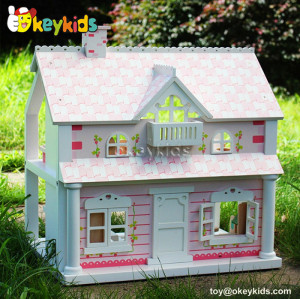 Lovely kids diy toy wooden doll house W06A041B