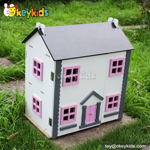 Handmade kids toy wooden mini doll house W06A154