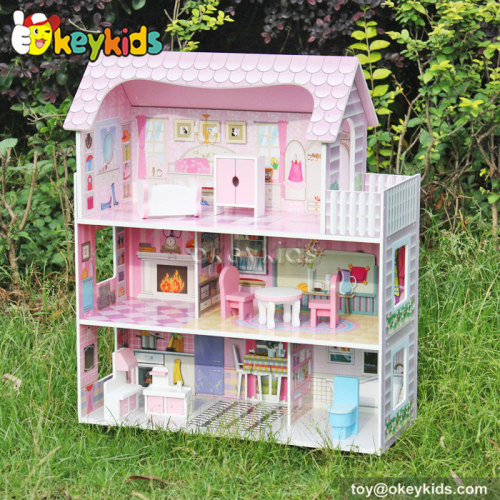 Sweet House kids diy toy wooden miniature doll house W06A139