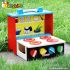 Portable children toy wooden cooktop set W10D124