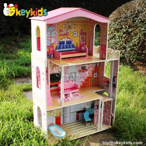 Little princess wooden toys doll house W06A159