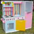 Multi-function and colorful children wooden kitchen set with refrigerator W10C166