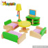 Fashionable children diy wooden toy dollhouse with furniture W06A096