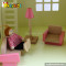 Mini wooden toy dollhouse for little girls W06A097