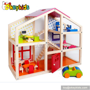Funny wooden miniature dollhouse for little girls W06A098