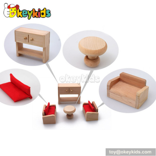 Role play children wooden dollhouse playset W06A099