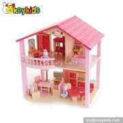 Romantic toy wooden doll house for kids W06A027