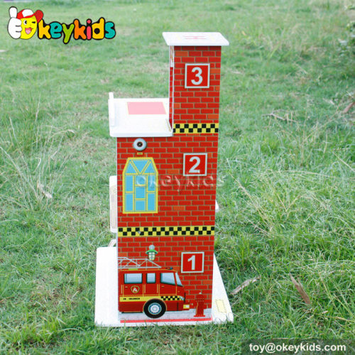City play wooden fire station set W06A144