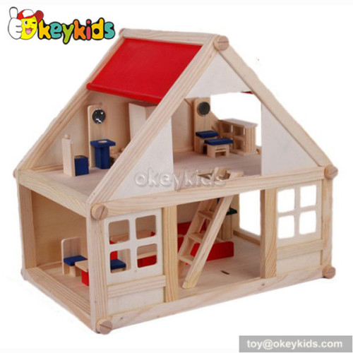 Pretend play toy wooden cozy cottage W06A070