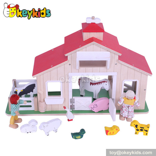 Funny children wooden toys farm playset W06A127