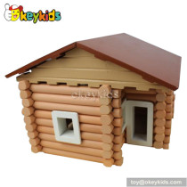 Educational 3D building wooden cottage toy W06A075