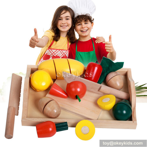Simulation pretend food cutting wooden vegetable toy W10B018