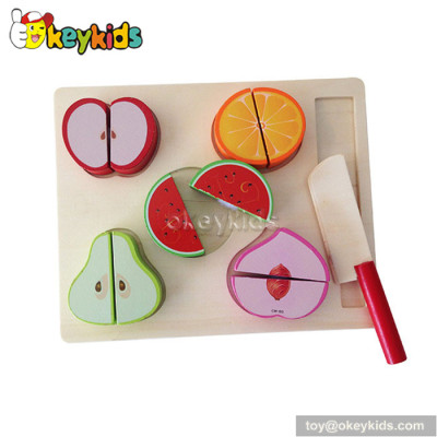 Pretend food children wooden cutting fruit toy W10B162A