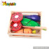 Pretend play children wooden cutting vegetables toy W10B165