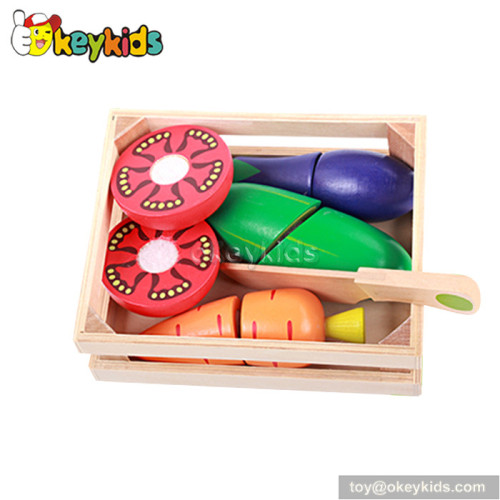 Pretend play children wooden cutting vegetables toy W10B165