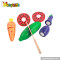 Pretend play children wooden cutting vegetables toy W10B165