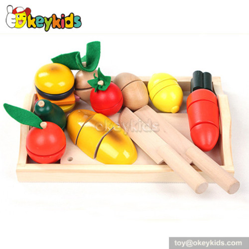 Pretend play kids wooden kitchen toy play food W10B099