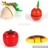 Pretend play kids wooden kitchen toy play food W10B099