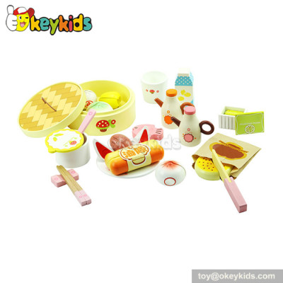 High quality children toy wooden breakfast food play set W10B021