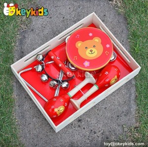 Wooden Musical Instrument Toy Set ,kid sand hammer,tambourine,handbell for children W07A089