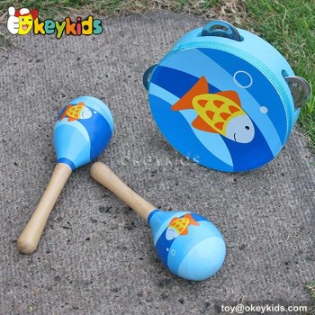 Wooden Musical Instrument Toy Set ,kid tambourine,sand hammer for children W07A091