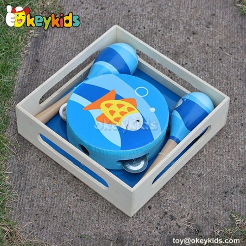 Wooden Musical Instrument Toy Set ,kid tambourine,sand hammer for children W07A091