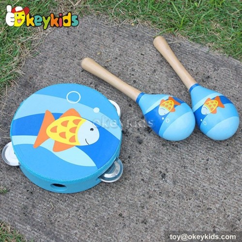Wooden Musical Instrument Toy Set ,kid tambourine,sand hammer for children W07A091