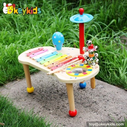 Okeykids Musical Instrument Toy Set ,kid Wooden music table for children W07A102